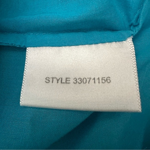 Tory Burch Turquoise Long Sleeve Lightweight Button Down Shirt size 6 - Picture 11 of 11
